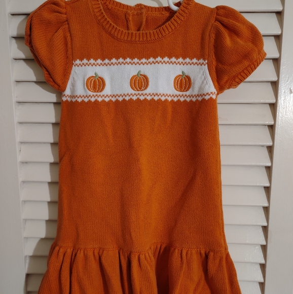 Girl's Knit Fall Pumpkin Dress size 2T